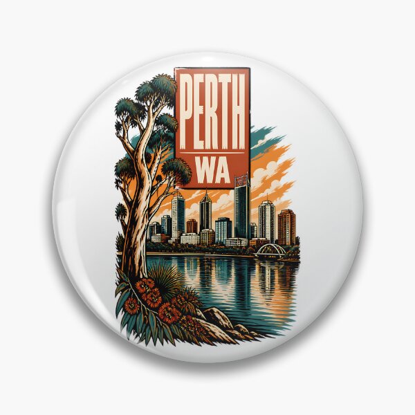 Item preview, Perth Western Australia Vintage Travel Poster designed and sold by TravelersGems.