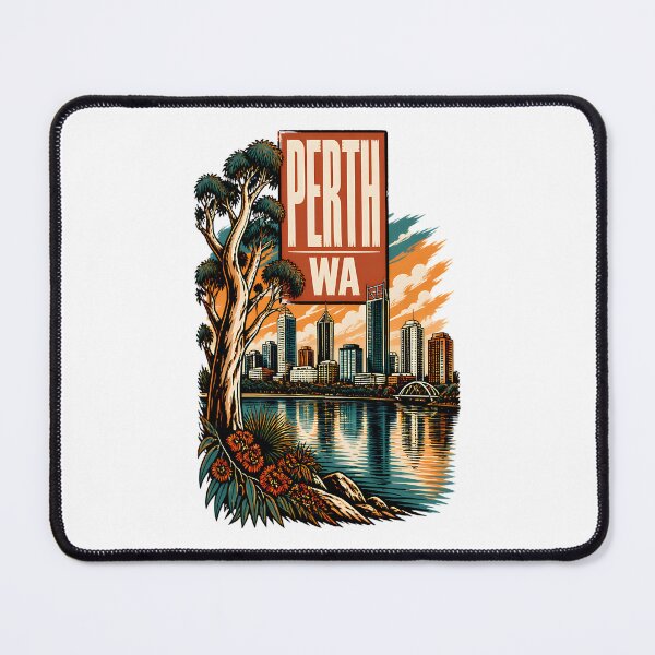 Item preview, Perth Western Australia Vintage Travel Poster designed and sold by TravelersGems.