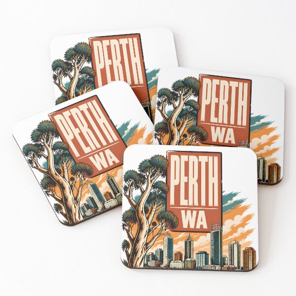 Item preview, Perth Western Australia Vintage Travel Poster designed and sold by TravelersGems.