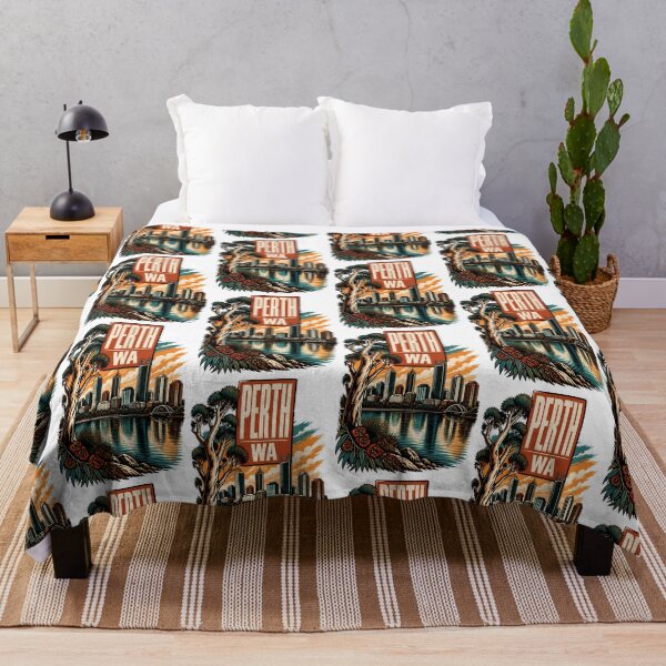 Item preview, Perth Western Australia Vintage Travel Poster designed and sold by TravelersGems.