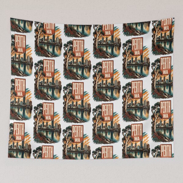 Item preview, Perth Western Australia Vintage Travel Poster designed and sold by TravelersGems.