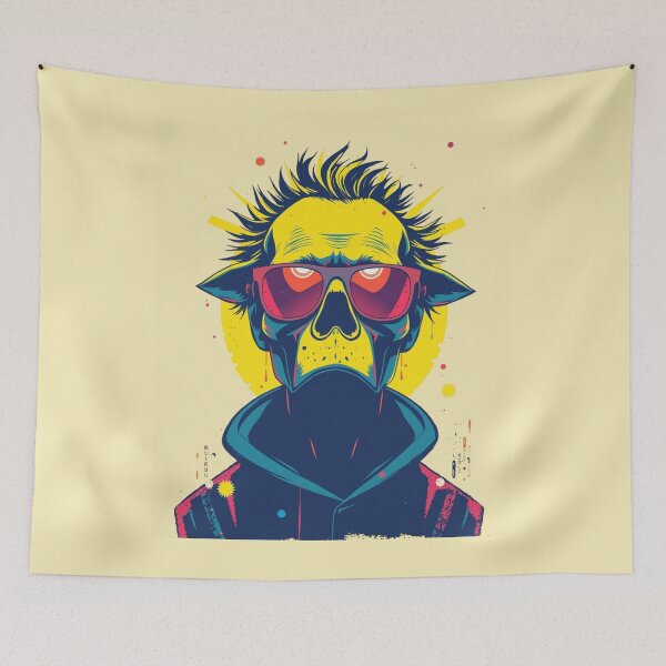 Item preview, Retro Synthwave Cyber Zombie Graphic Art designed and sold by ERODED SELF.