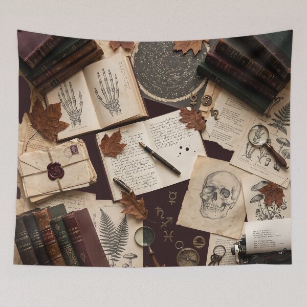 Item preview, Dark Academia Vintage Book Collage | Aesthetic Autumn Flatlay designed and sold by KreonaTime.