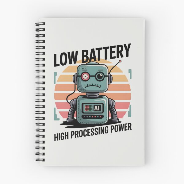 Item preview, Low Battery High Processing Power – Funny AI Robot Humor Design designed and sold by Jollys-ArtShop.