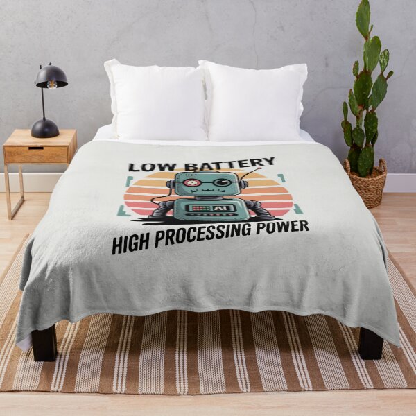 Item preview, Low Battery High Processing Power – Funny AI Robot Humor Design designed and sold by Jollys-ArtShop.