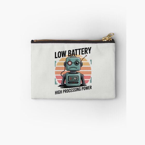 Item preview, Low Battery High Processing Power – Funny AI Robot Humor Design designed and sold by Jollys-ArtShop.