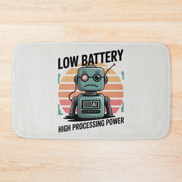 Item preview, Low Battery High Processing Power – Funny AI Robot Humor Design designed and sold by Jollys-ArtShop.