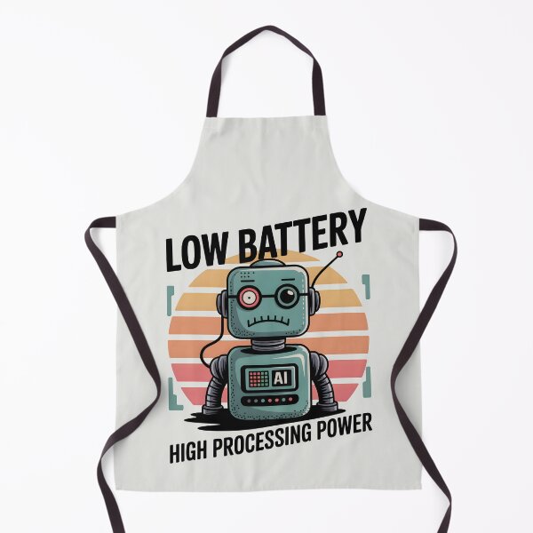 Item preview, Low Battery High Processing Power – Funny AI Robot Humor Design designed and sold by Jollys-ArtShop.