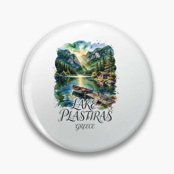 Item preview, Lake Plastiras Greece Fishing Travel Sticker designed and sold by Imaginarium of Chaos falcon88 .
