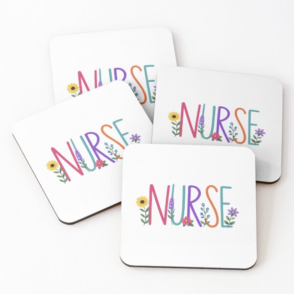 Item preview, NURSE Delicate Floral Lettering designed and sold by YNELENT.