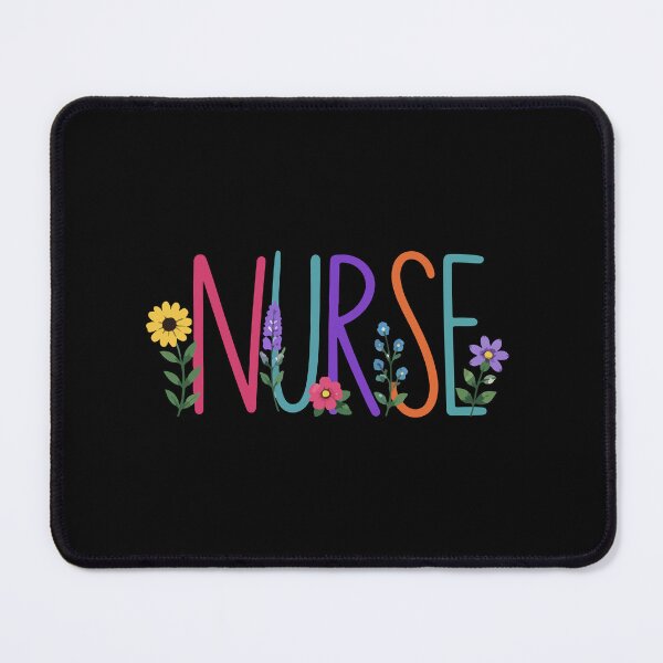 Item preview, NURSE Delicate Floral Lettering designed and sold by YNELENT.
