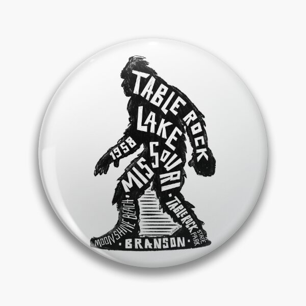 Artikelvorschau, Bigfoot-Etikett des Table Rock Lake in Missouri. entworfen und verkauft von John Morris Illustration.