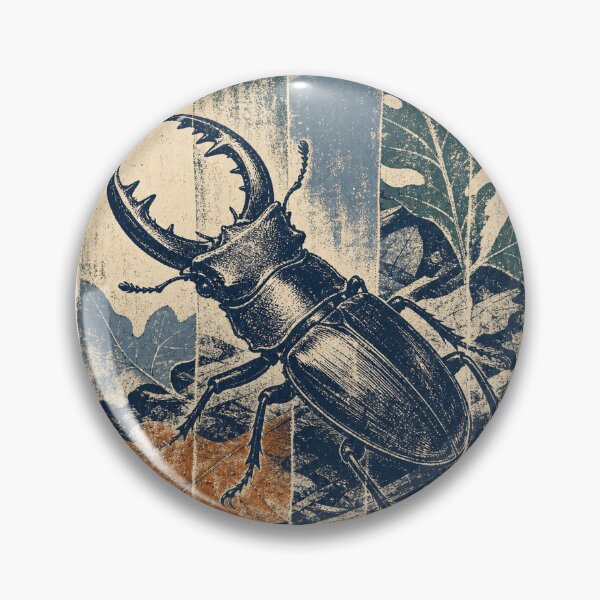 Item preview, Stag Beetle on the Forest Floor Wild Animal Wildlife Painting designed and sold by VisualArtsOasis.
