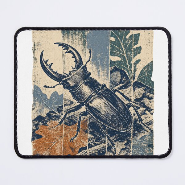 Item preview, Stag Beetle on the Forest Floor Wild Animal Wildlife Painting designed and sold by VisualArtsOasis.