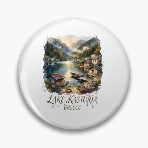 Item preview, Lake Kastoria Greece Fishing Travel Sticker designed and sold by Imaginarium of Chaos falcon88 .