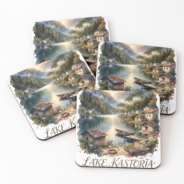 Item preview, Lake Kastoria Greece Fishing Travel Sticker designed and sold by Imaginarium of Chaos falcon88 .