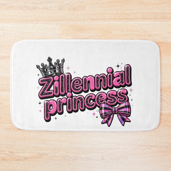 Item preview, Zillennial Princess Black and Hot Pink Edgy Baddie - Y2K Glitter Crown Bow Sticker designed and sold by Neurospicy Trolls.
