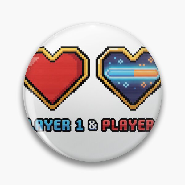 Item preview, Player 1 Player 2 Pixel Heart Gamer Couple designed and sold by BobbyTee Merch.