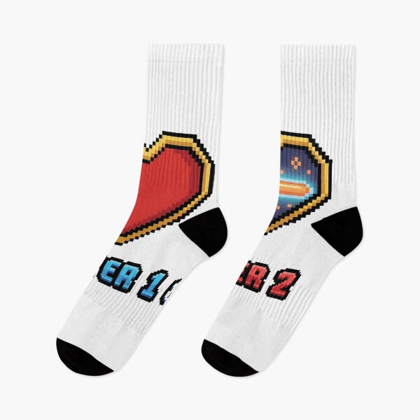 Item preview, Player 1 Player 2 Pixel Heart Gamer Couple designed and sold by BobbyTee Merch.