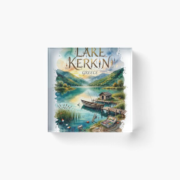 Item preview, Lake Kerkini Greece Fishing Travel Sticker designed and sold by Imaginarium of Chaos falcon88 .