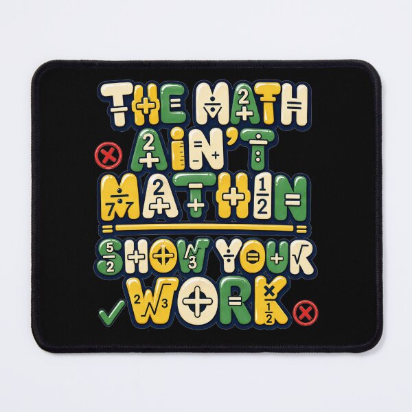 Item preview, The Math Aint Mathin Show Your Work Colorful Grade School Typography Funny Teacher Humor Gift for Math Teachers designed and sold by Nightarel.