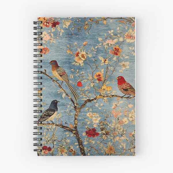 Item preview, Chinese Oriental Bird Floral Tapestry Vintage Textile Pattern designed and sold by GrinGalore.