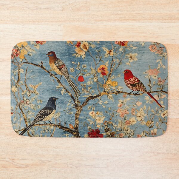 Item preview, Chinese Oriental Bird Floral Tapestry Vintage Textile Pattern designed and sold by GrinGalore.