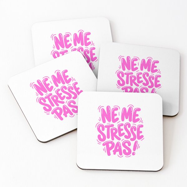 Item preview, Ne Me Stresse Pas French Funny Pink Embrace Calm designed and sold by AntiqueImages.