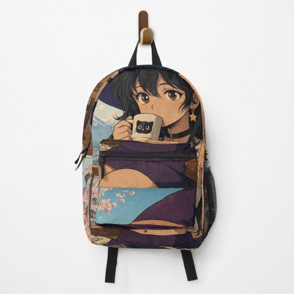 Item preview, Retro Anime Manga Witch and cat enjoying coffee time designed and sold by Vintage Designs +.