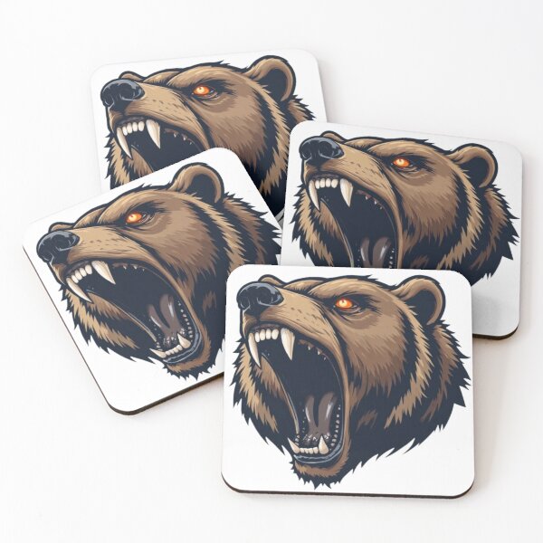 Item preview, Roaring Grizzly Bear Head-Aggressive Wild Animal Mascot designed and sold by SultanasStudio.