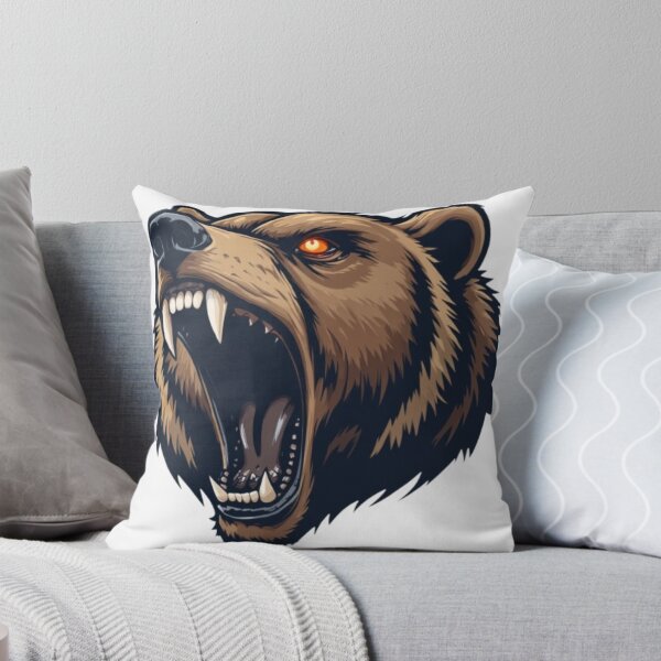 Item preview, Roaring Grizzly Bear Head-Aggressive Wild Animal Mascot designed and sold by SultanasStudio.
