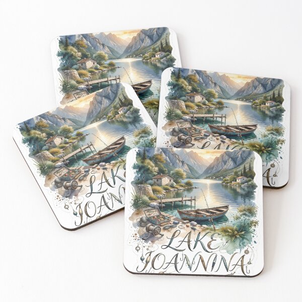Item preview, Lake Ioannina Greece Fishing Travel Sticker designed and sold by Imaginarium of Chaos falcon88 .