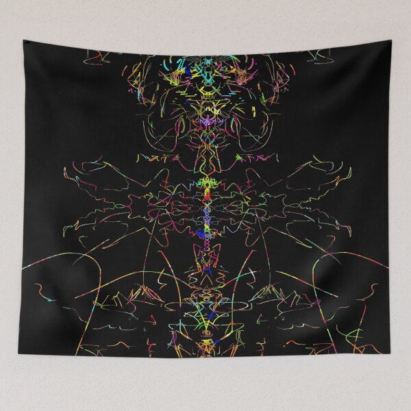 Item preview, Authenticated Neon Entity - Hand-Drawn Abstract Art with Unique Color Hash designed and sold by Outlet Raloel.