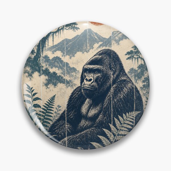 Item preview, Mountain Gorilla in the Cloud Forest Wild Animal Nature Wall Art designed and sold by VisualArtsOasis.