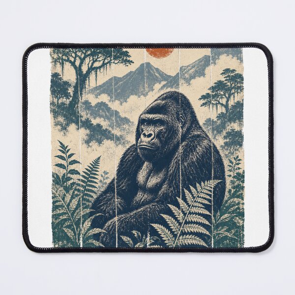 Item preview, Mountain Gorilla in the Cloud Forest Wild Animal Nature Wall Art designed and sold by VisualArtsOasis.