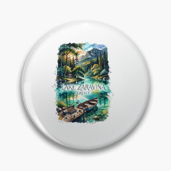 Item preview, Lake Zaravina Greece Fishing Travel Sticker designed and sold by Imaginarium of Chaos falcon88 .
