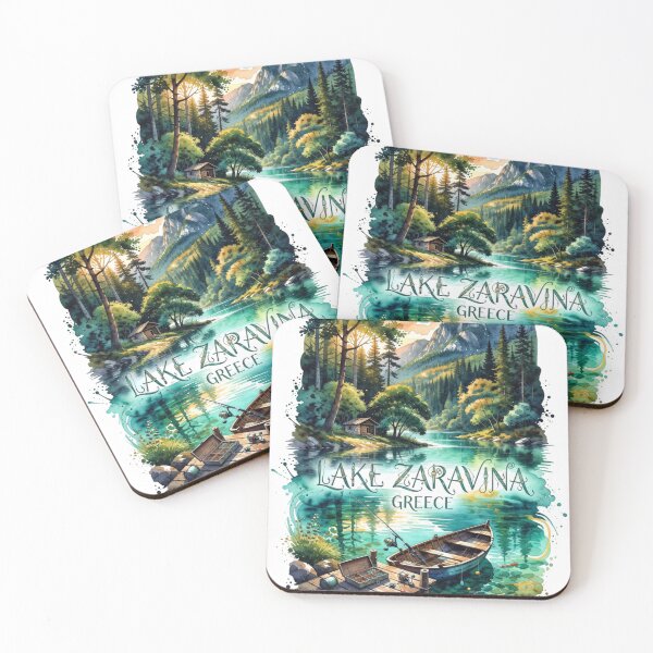 Item preview, Lake Zaravina Greece Fishing Travel Sticker designed and sold by Imaginarium of Chaos falcon88 .