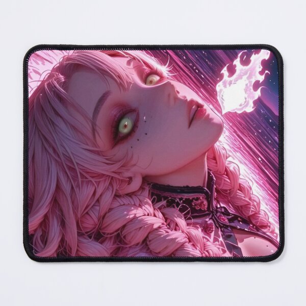 Item preview, Pink Flame Siren – Gothic Anime Girl with Pink Braids and Cosmic Fire designed and sold by Dyan4.