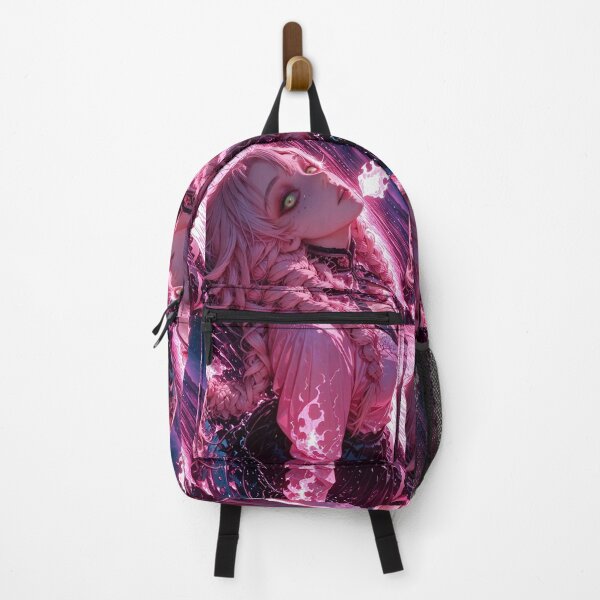 Item preview, Pink Flame Siren – Gothic Anime Girl with Pink Braids and Cosmic Fire designed and sold by Dyan4.
