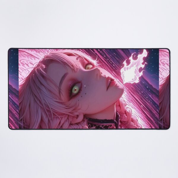Item preview, Pink Flame Siren – Gothic Anime Girl with Pink Braids and Cosmic Fire designed and sold by Dyan4.