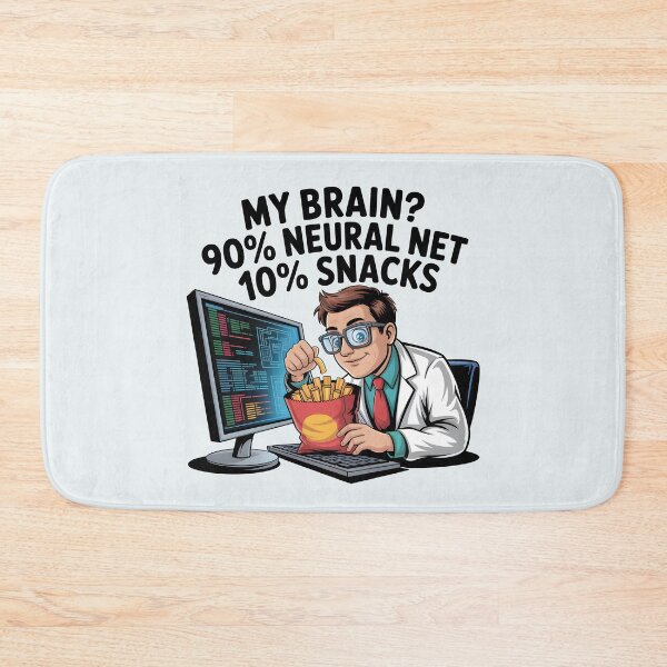 Item preview, My Brain? 90% Neural Net 10% Snacks – Funny AI Humor Design designed and sold by Jollys-ArtShop.