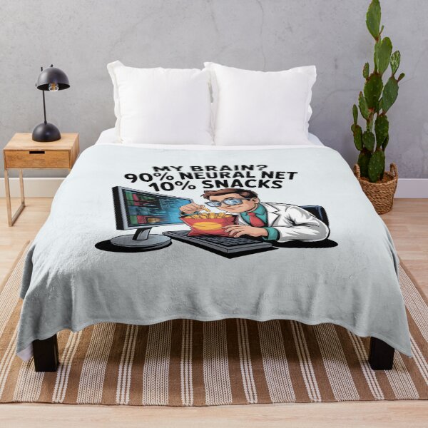 Item preview, My Brain? 90% Neural Net 10% Snacks – Funny AI Humor Design designed and sold by Jollys-ArtShop.