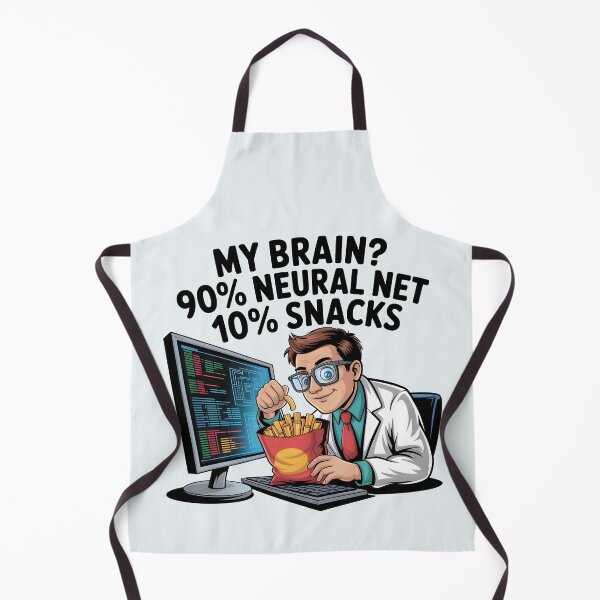 Item preview, My Brain? 90% Neural Net 10% Snacks – Funny AI Humor Design designed and sold by Jollys-ArtShop.