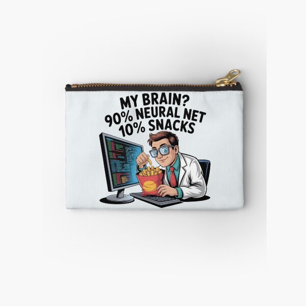 Item preview, My Brain? 90% Neural Net 10% Snacks – Funny AI Humor Design designed and sold by Jollys-ArtShop.
