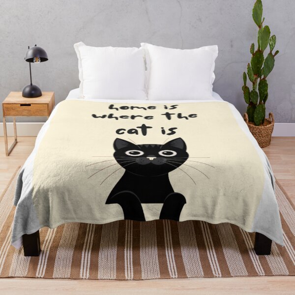 Item preview, Home Is Where the Cat Is – Vintage Cat Lover Design designed and sold by Rooted & Co.