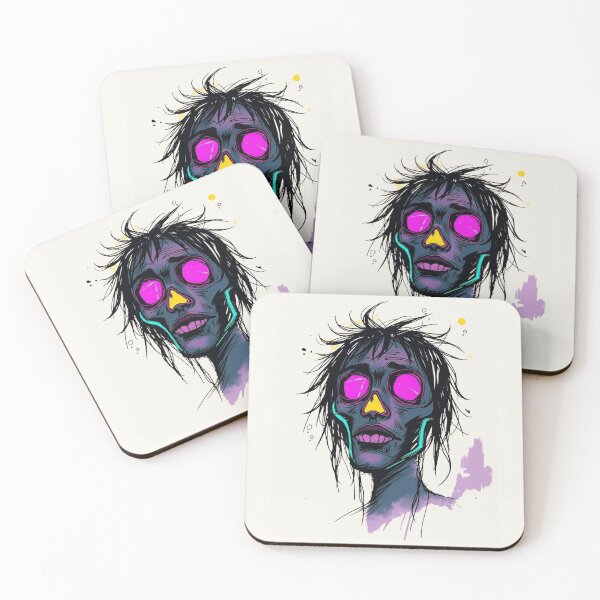 Item preview, Neon Pink Eyes Gothic Zombie Sketch Art designed and sold by ERODED SELF.