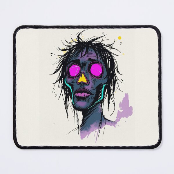 Item preview, Neon Pink Eyes Gothic Zombie Sketch Art designed and sold by ERODED SELF.