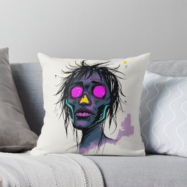 Item preview, Neon Pink Eyes Gothic Zombie Sketch Art designed and sold by ERODED SELF.