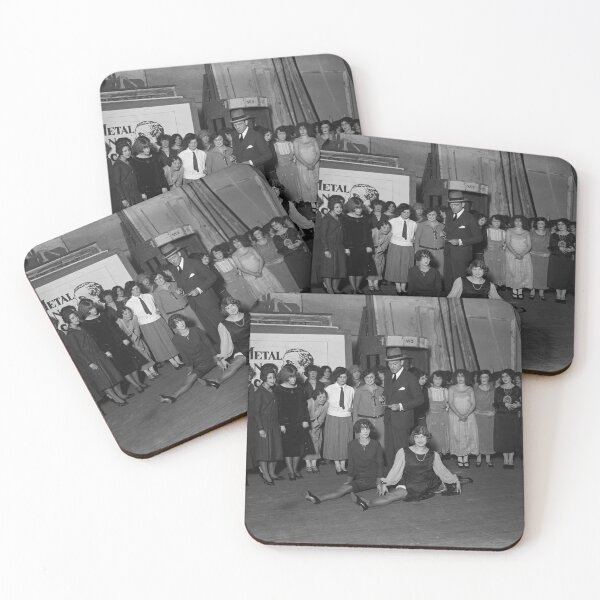 Item preview, Split decision, hilarious 1925 flappers doing splits black and white fine art photograph designed and sold by Astrid Arkhangelsky.