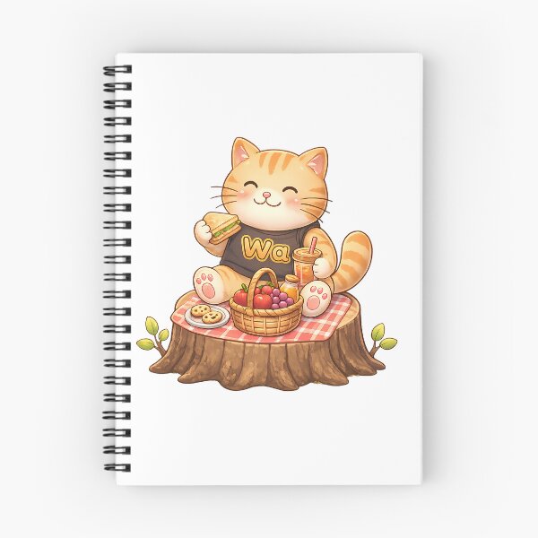 Item preview, Kawaii Orange Cat Having a Picnic Cute Cartoon Animal Design designed and sold by Wawa5656.